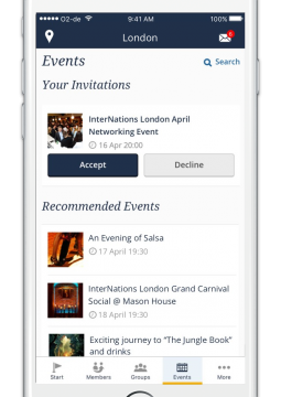 InterNations iPhone Events